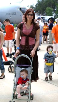Jessica McKinnon pushing stroller - Dulles, VA - June, 2007